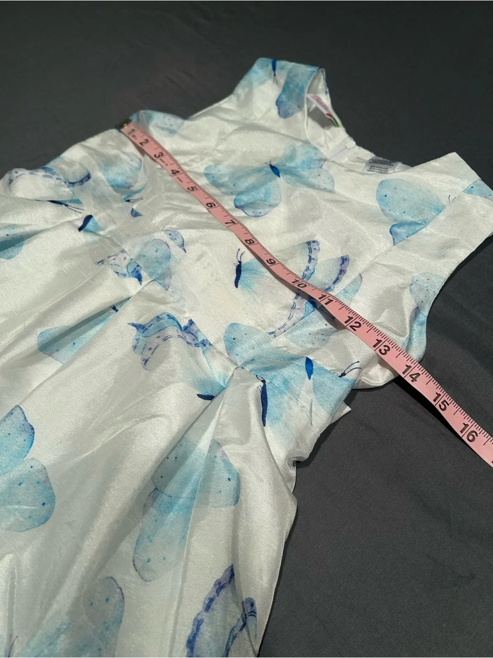 Samara White & Blue Butterfly Print Party Dress